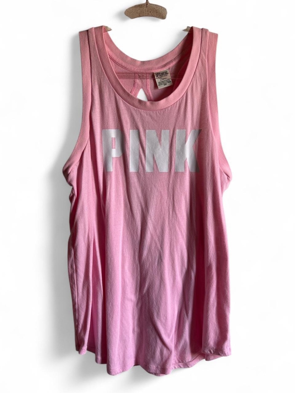 Pink Victoria's Secret PINK tank top with white 'PINK' text size medium